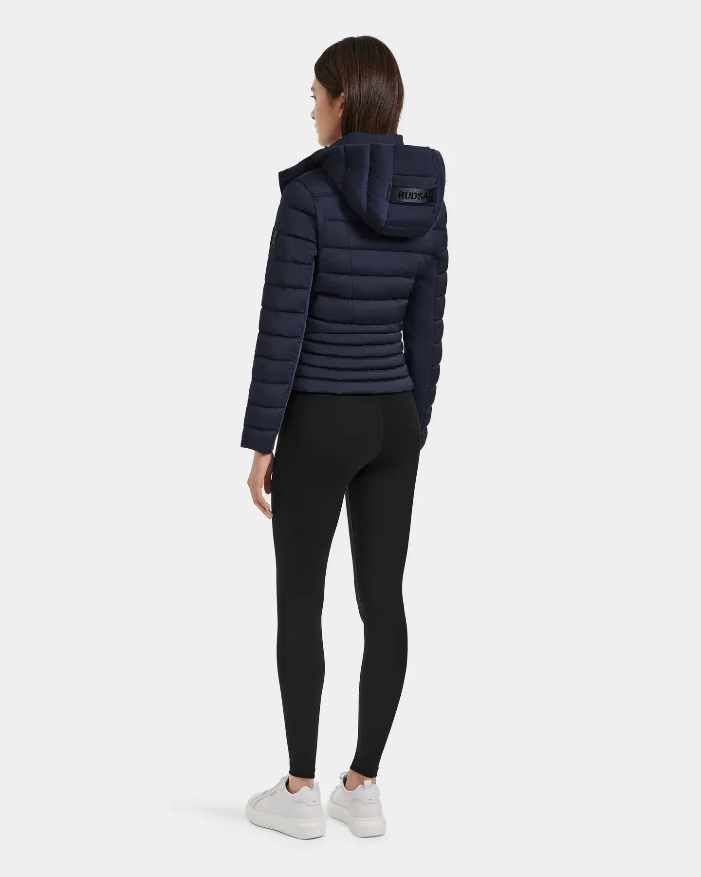 Melissa Removeable Hood Matte Lightweight Down Jacket - Navy