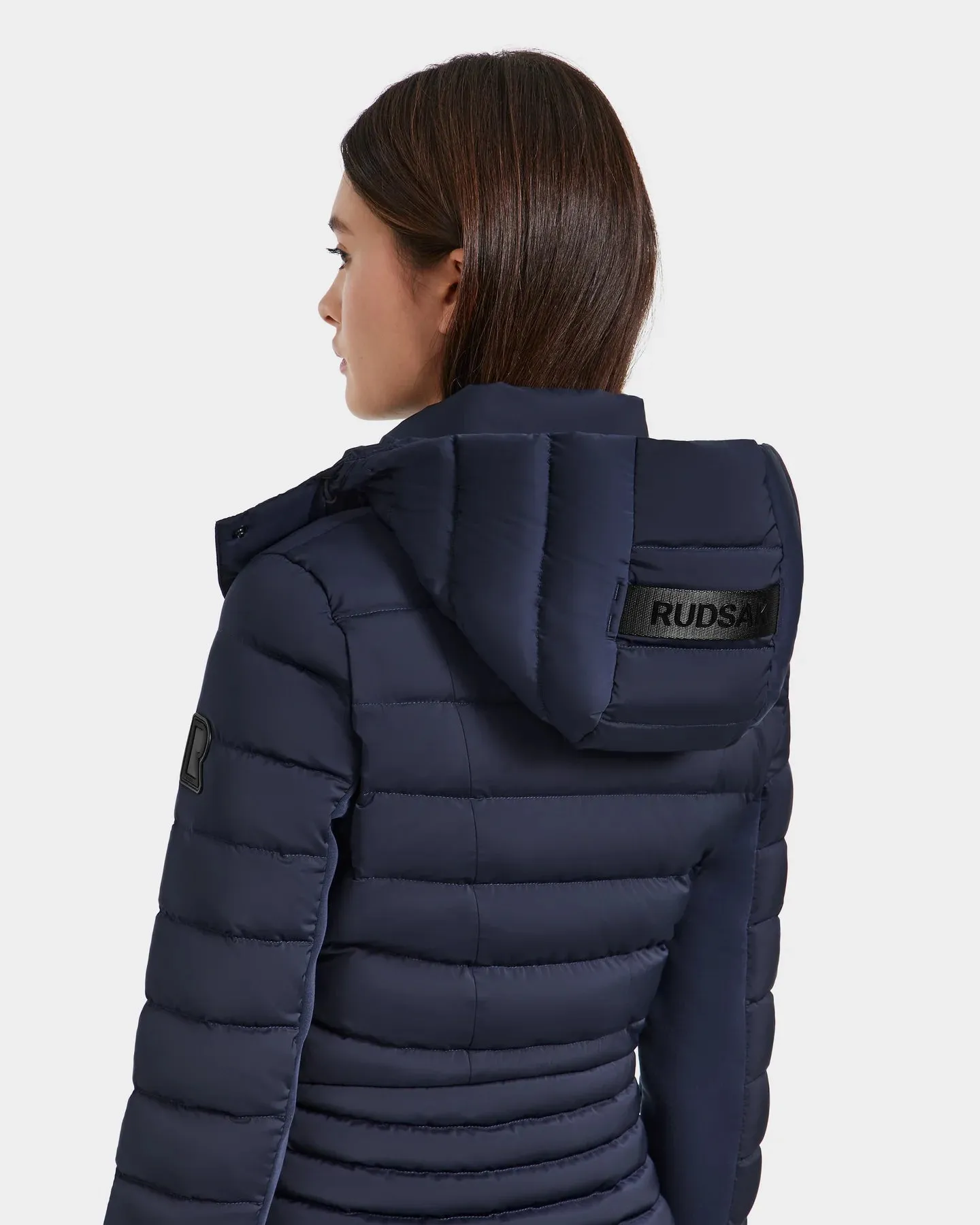 Melissa Removeable Hood Matte Lightweight Down Jacket - Navy