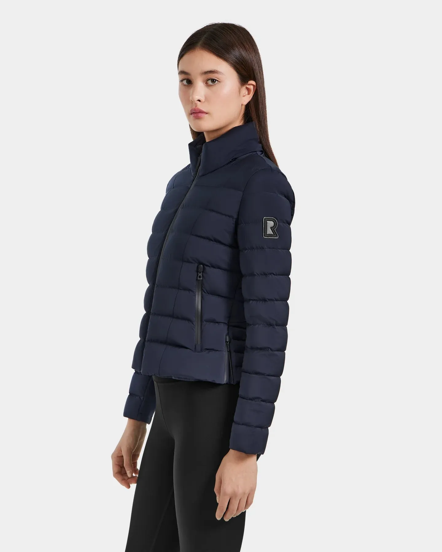 Melissa Removeable Hood Matte Lightweight Down Jacket - Navy