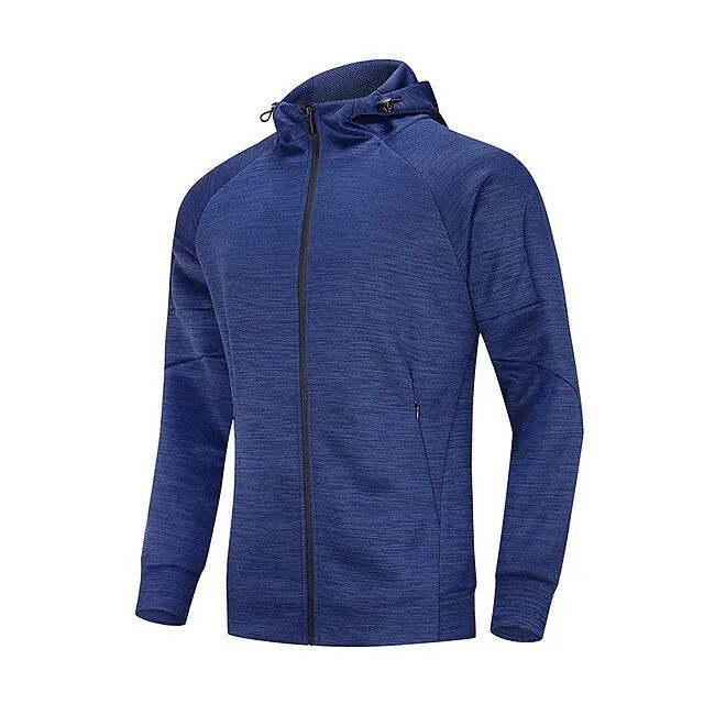 Men Exercise Jackets Hooded Zipper Shirt Outdoor Outfits