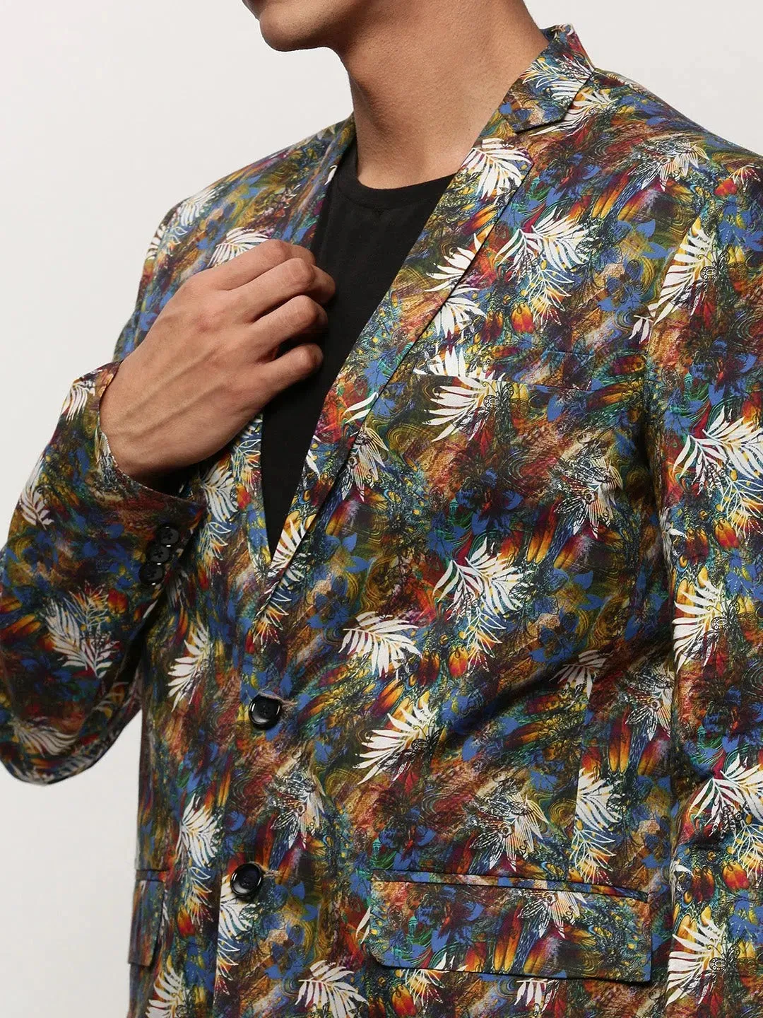 Men Multi Printed Casual Blazers-SOBLZ-082-12-Multi