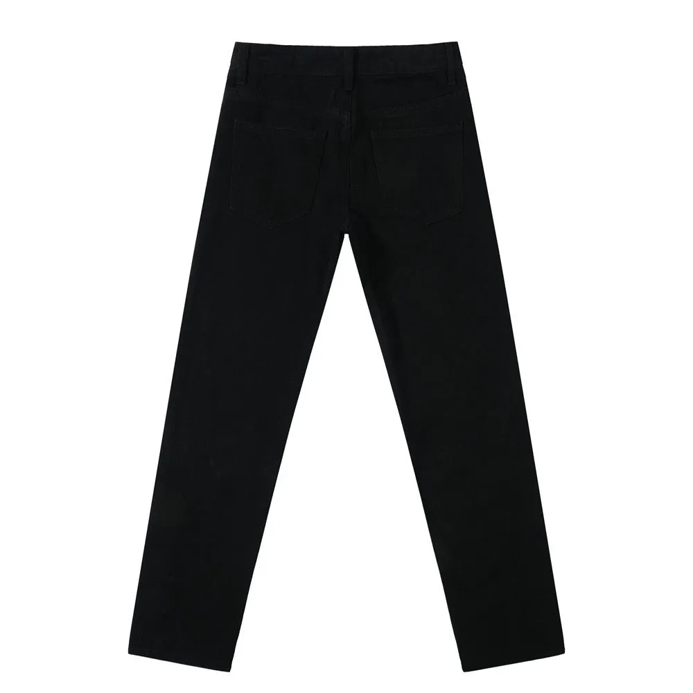 Men’s Black Streetwear Pants with Zipper