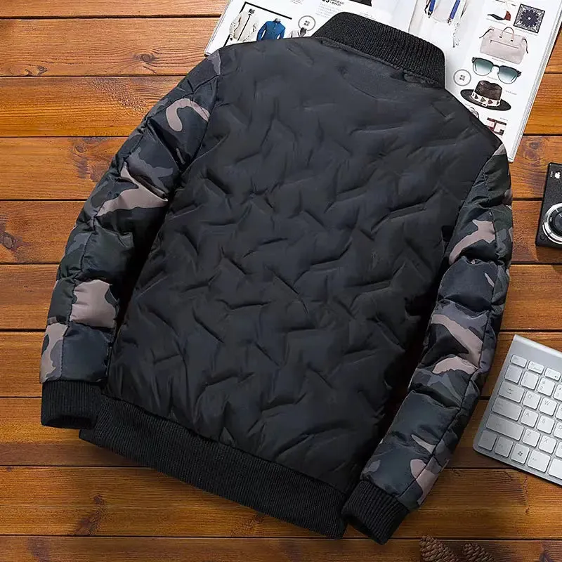 Men's Camouflage Bomber Jacket - Thick Warm Windbreaker