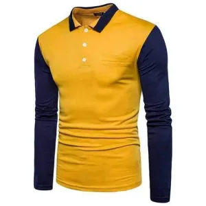 Mens Fashion Casual Long-Sleeved Golf Shirt