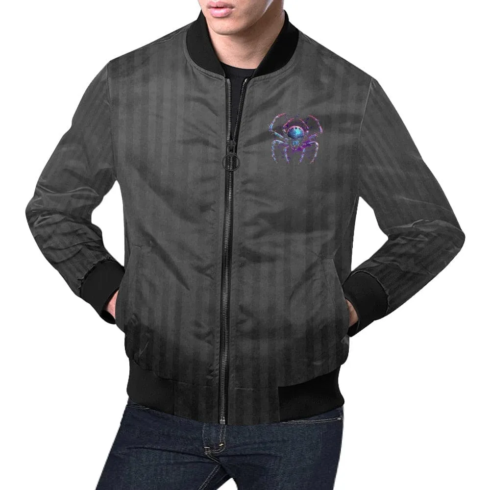 Men's Gothic Black Pattern With Spider Jacket
