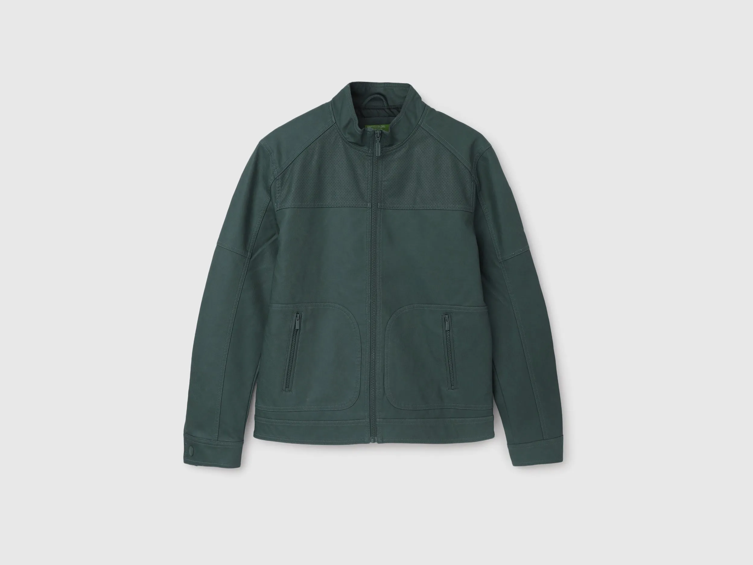 Men's Regular Fit Band Collar Textured Jacket