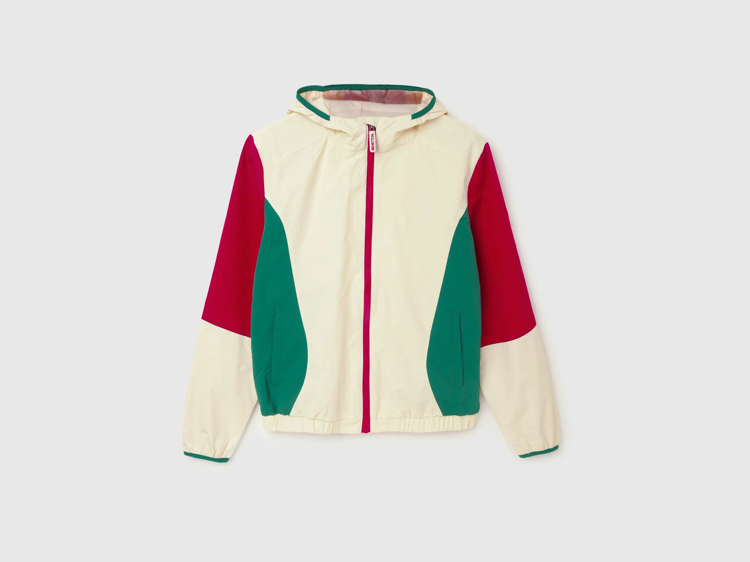 Men's Regular Fit Hooded Neck Color Blocked Jacket