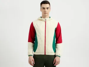 Men's Regular Fit Hooded Neck Color Blocked Jacket