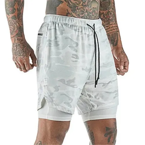 Men's Running Shorts 2 In 1 Double-Deck Sportwear for Beach and Outdoor Activities