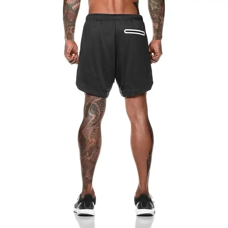 Men's Running Shorts 2 In 1 Double-Deck Sportwear for Beach and Outdoor Activities