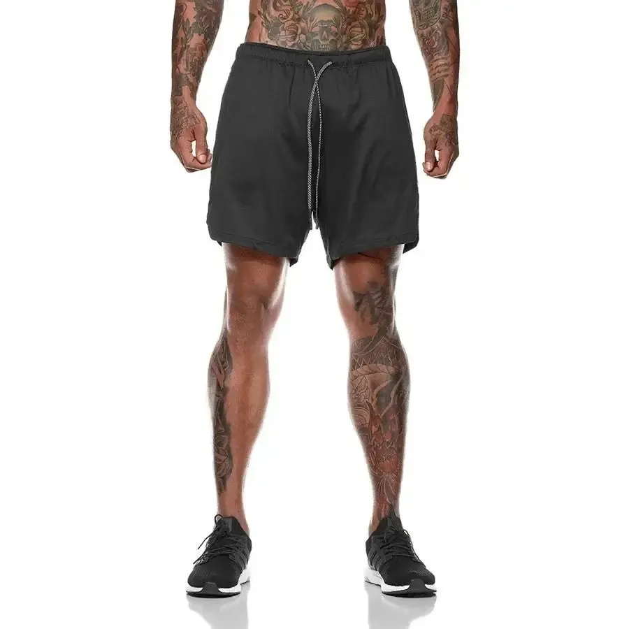 Men's Running Shorts 2 In 1 Double-Deck Sportwear for Beach and Outdoor Activities