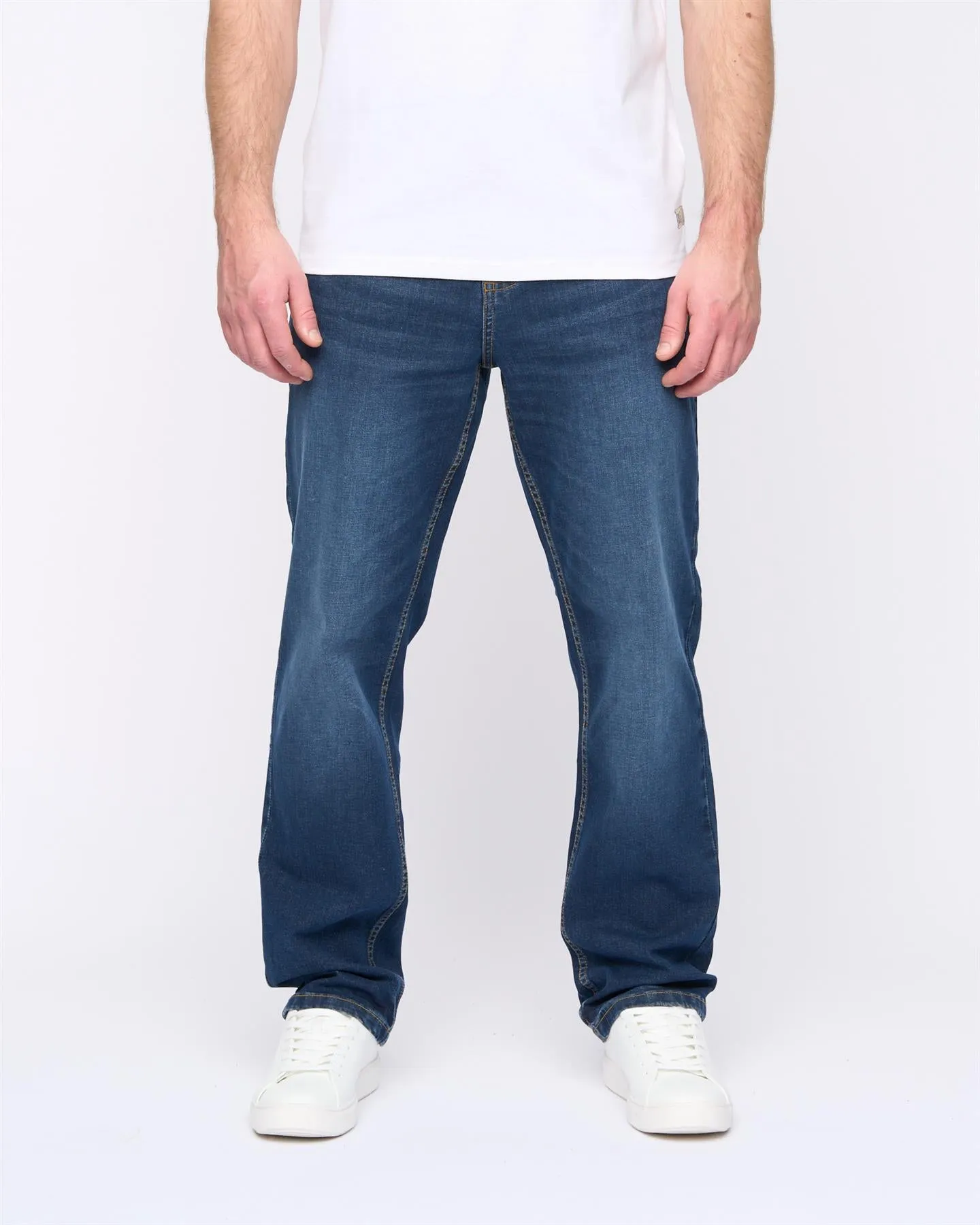 Mens Rushawn Relaxed Fit Jeans Mid Wash