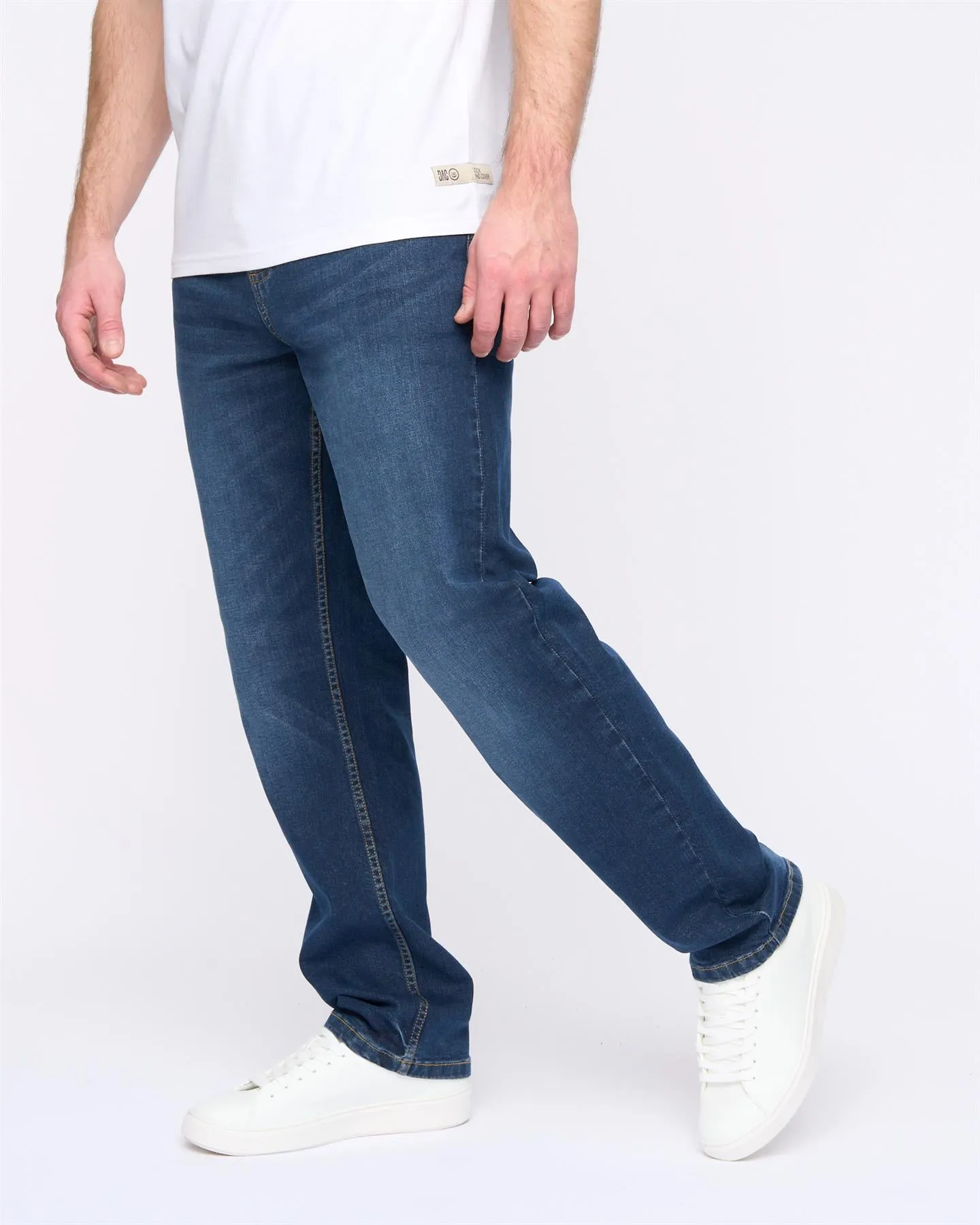 Mens Rushawn Relaxed Fit Jeans Mid Wash