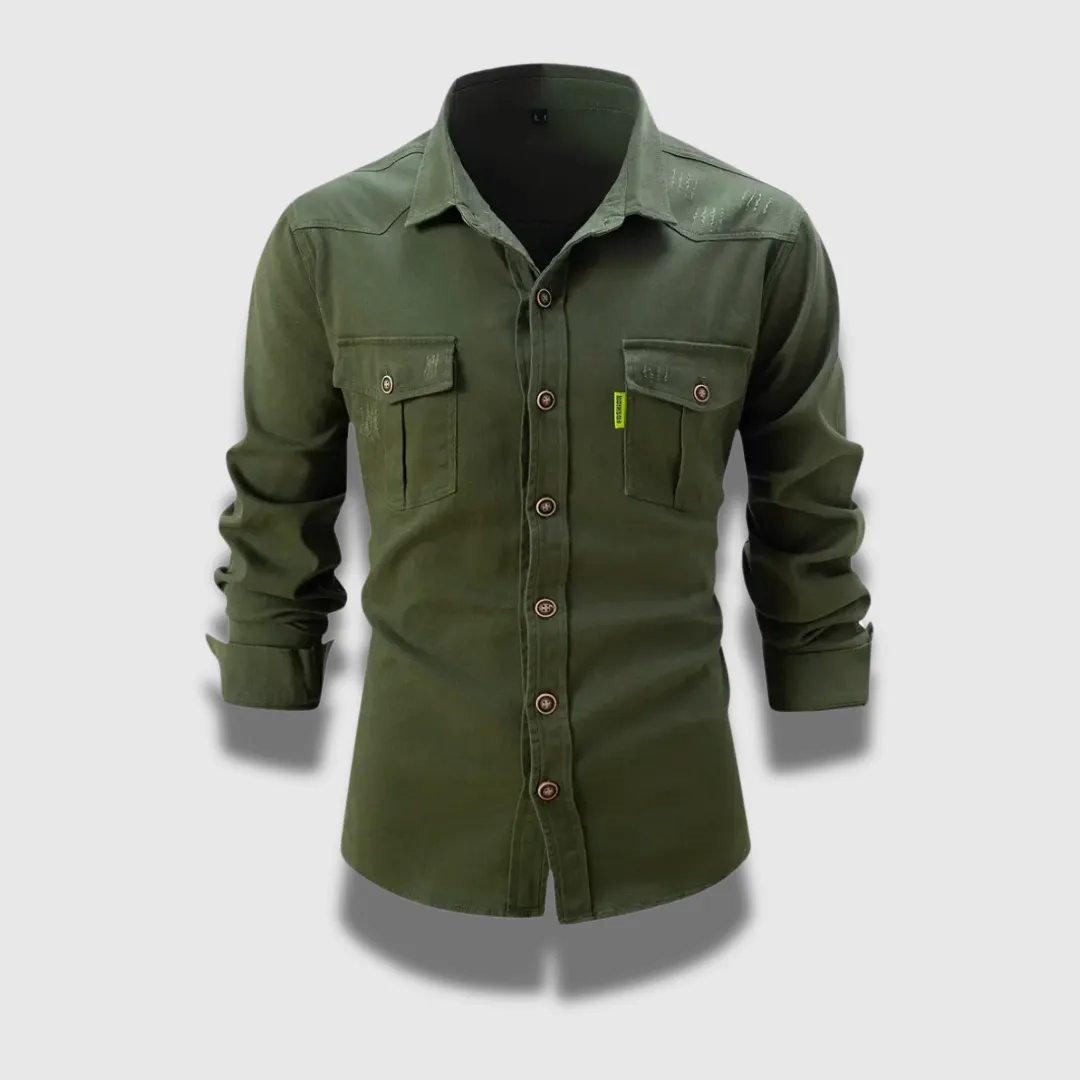Men’s Worker Style Cotton Shirt - Rugged, Smart & Breathable