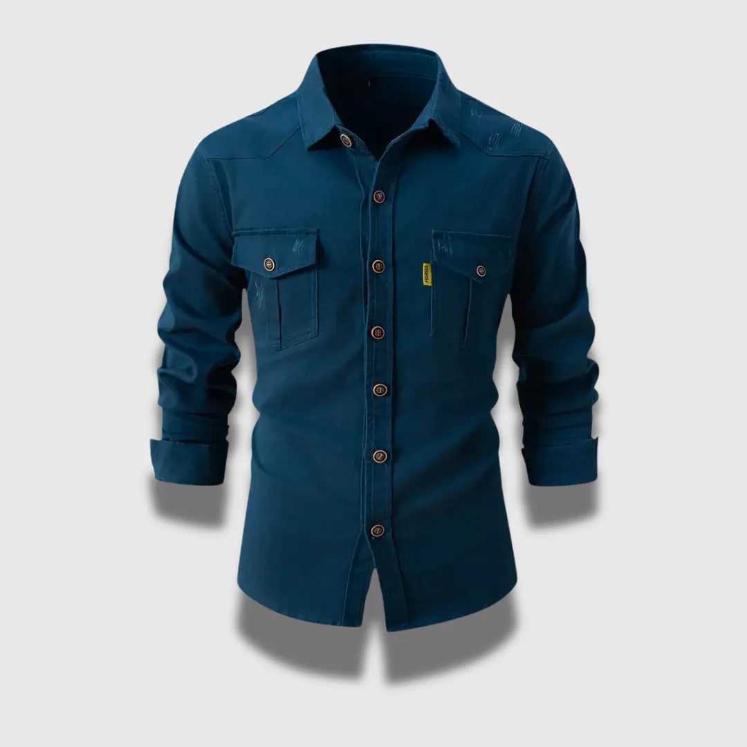 Men’s Worker Style Cotton Shirt - Rugged, Smart & Breathable