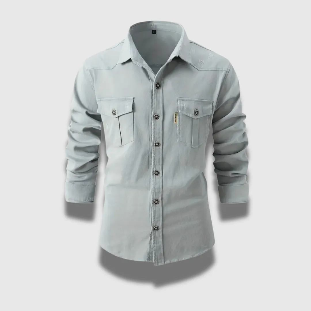 Men’s Worker Style Cotton Shirt - Rugged, Smart & Breathable