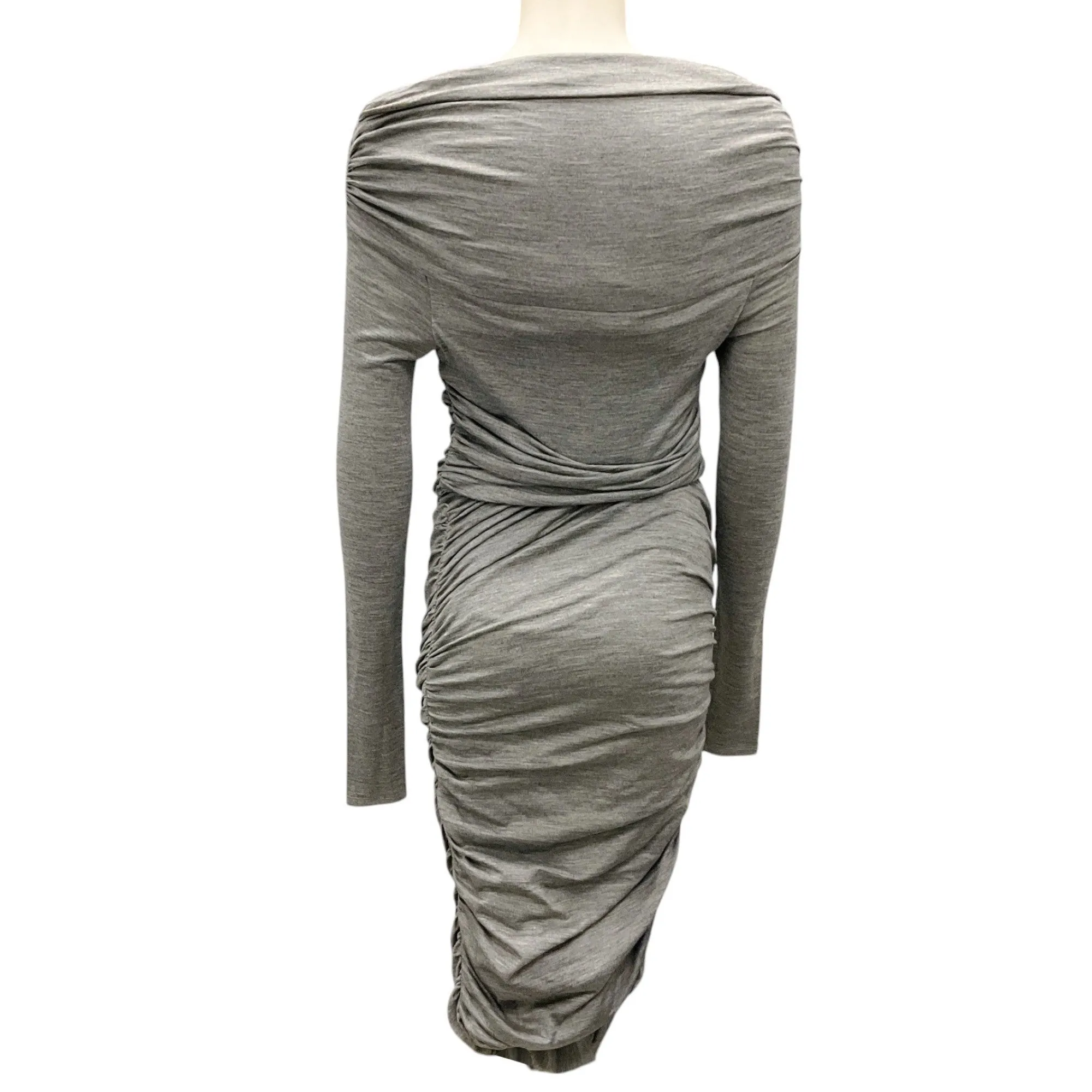 Michael Kors Collection Banker Mel Grey Ruched Gathered Dress