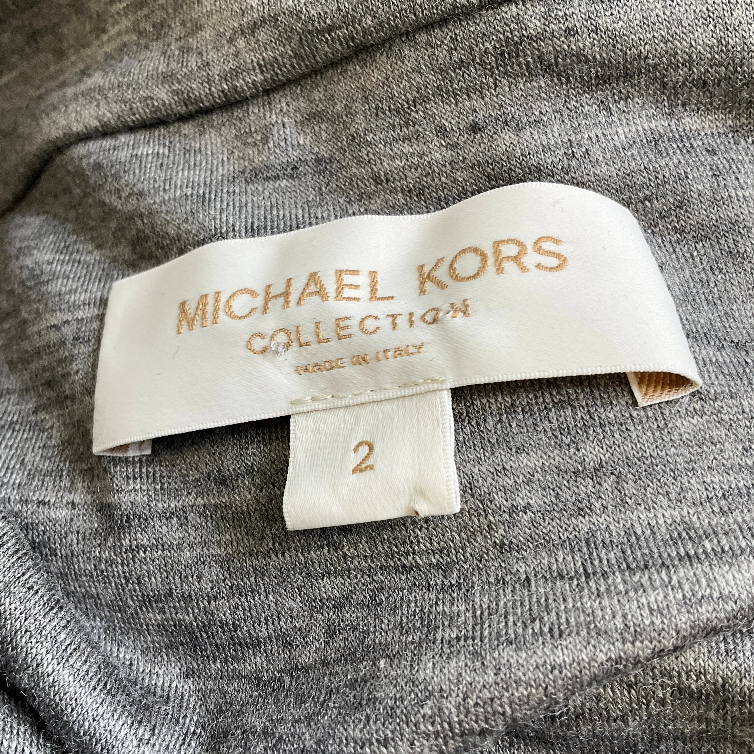 Michael Kors Collection Banker Mel Grey Ruched Gathered Dress