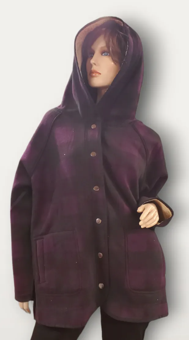 Micro Fleece Buffalo Plaid Full Zip Jacket