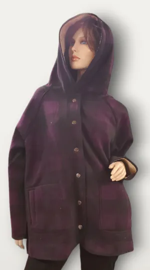 Micro Fleece Buffalo Plaid Full Zip Jacket