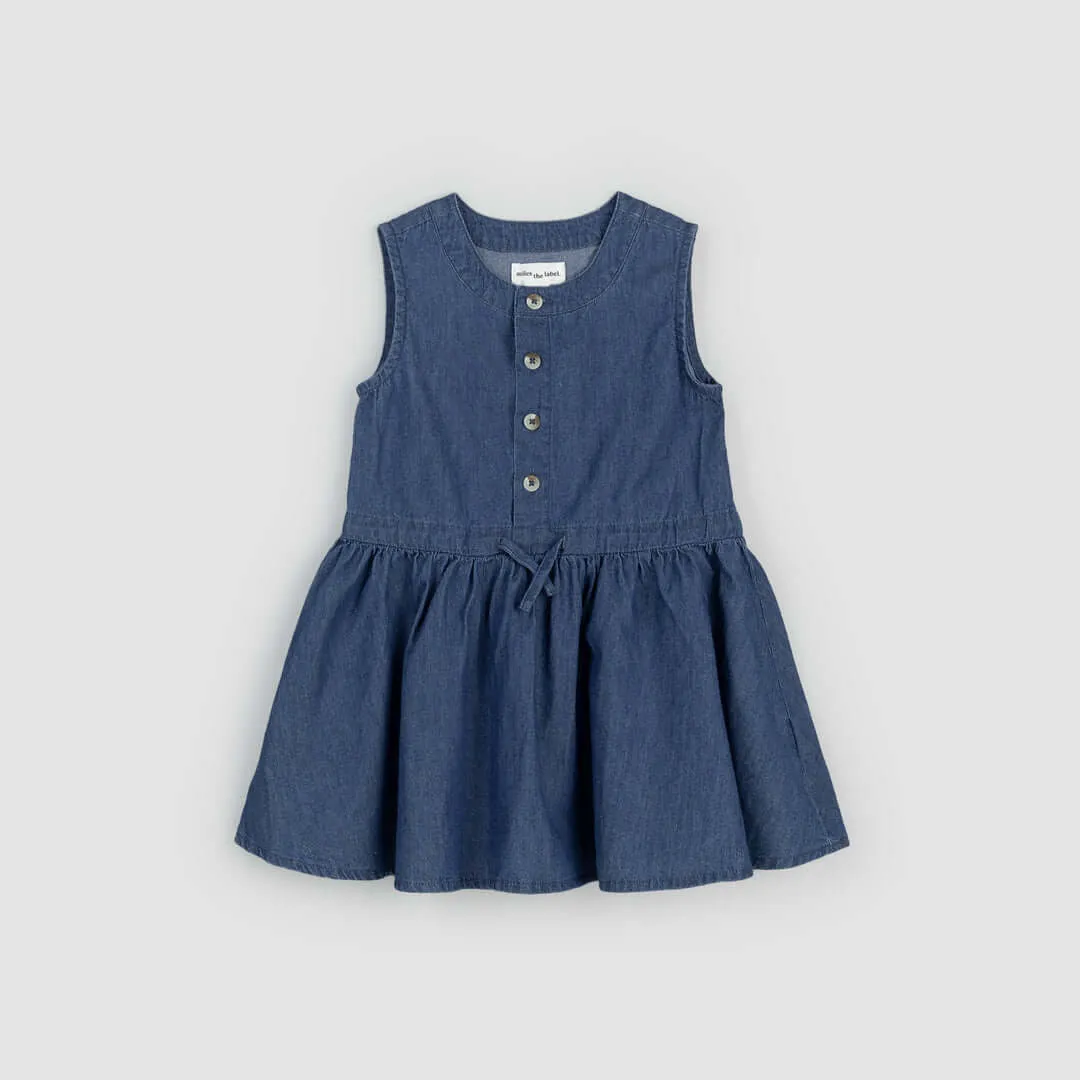Miles The Label | Chambray Sleeveless Front-Button Dress