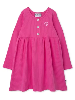 Minti Sketched Heart Rib Dress