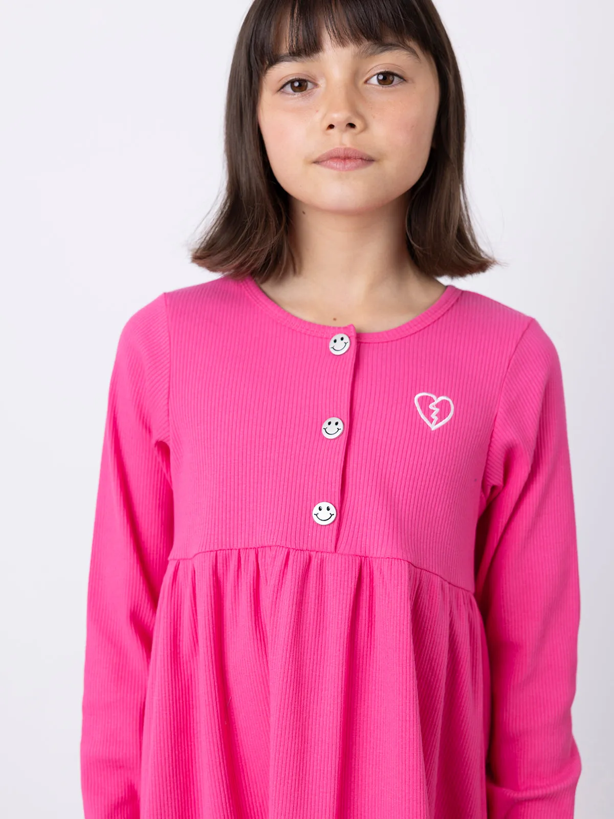 Minti Sketched Heart Rib Dress