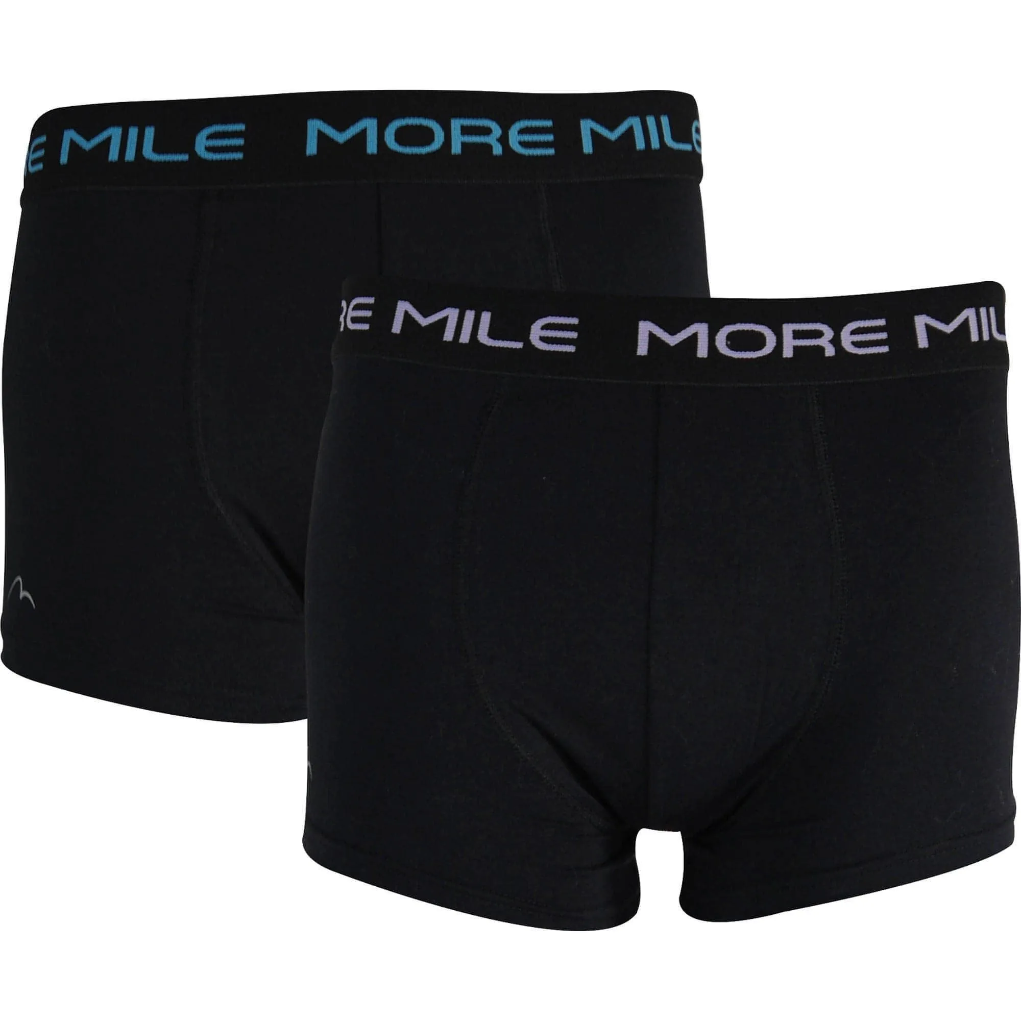 More Mile Classic (2 Pack) Mens Boxer Shorts - Black