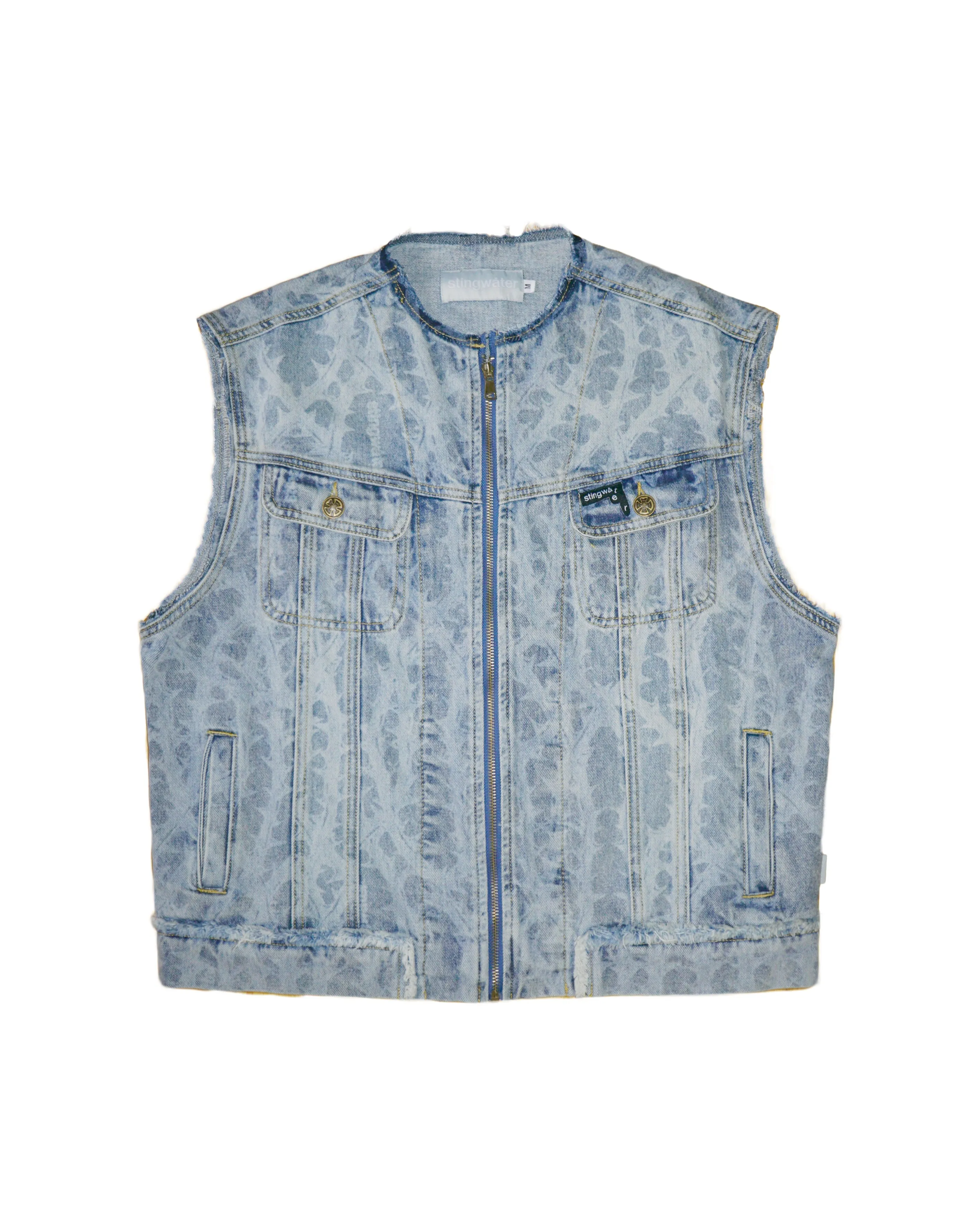 Moto Denim Vest Unchained Blue Thorn