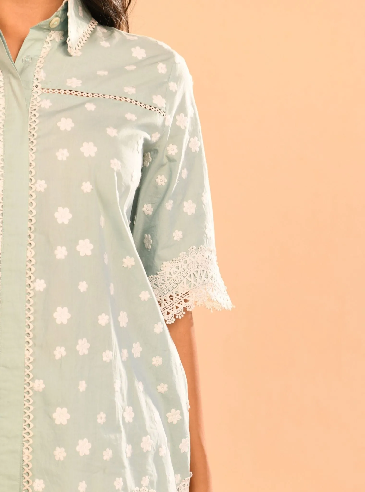 Mulmul Cotton Zain Teal Blue Shirt With Mulmul Cotton Zain Teal Blue Short