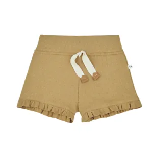 Mustard Ribbed Shorts