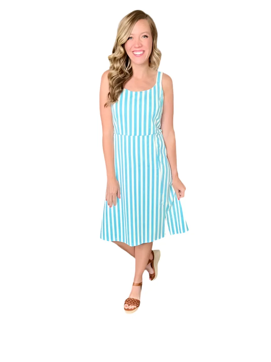 Navy - Blue Cream Vertical Stripe