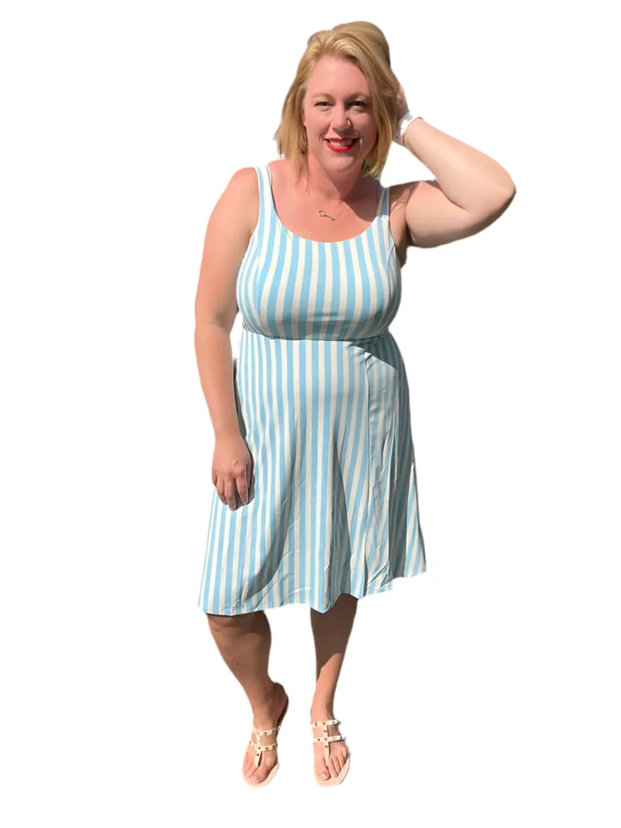 Navy - Blue Cream Vertical Stripe