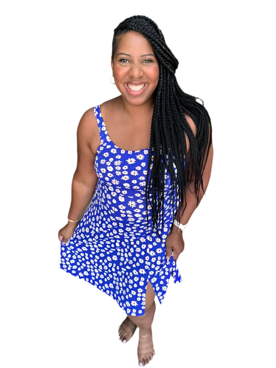 Navy - Blue White Small Daisies