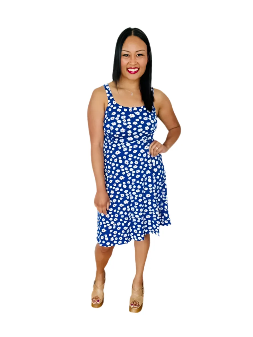 Navy - Blue White Small Daisies