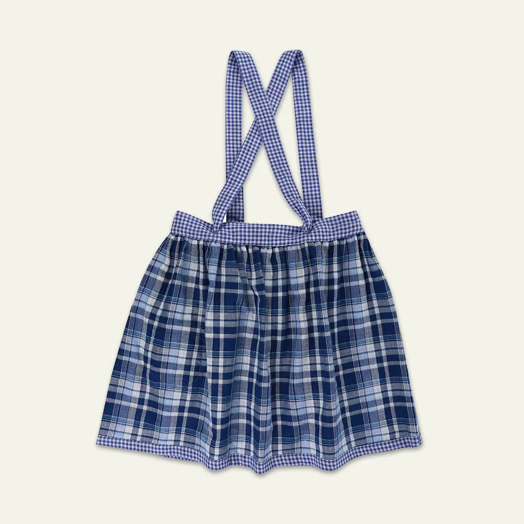 Navy Check Print Bracer Skirt