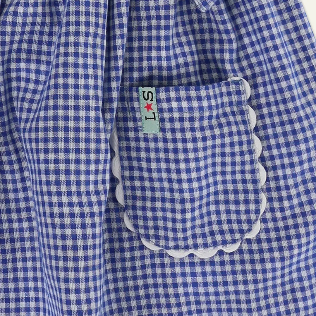 Navy Check Print Bracer Skirt