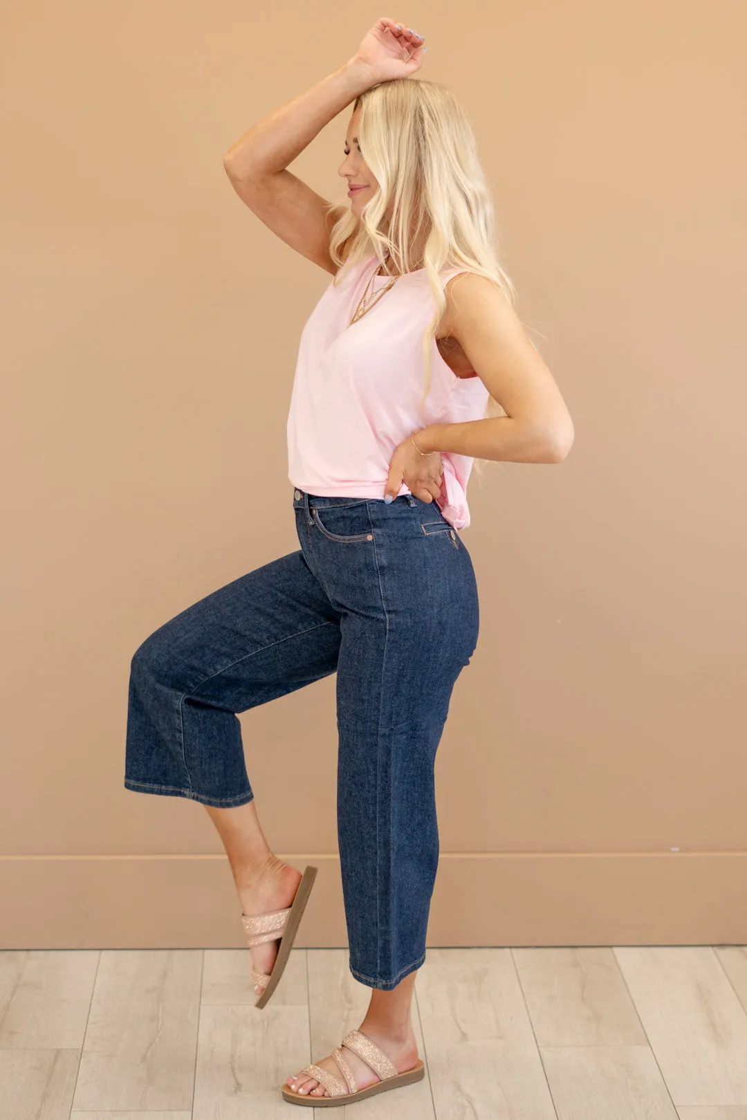 Neon Lights Tummy Control Top Tailored Crop Wide Leg