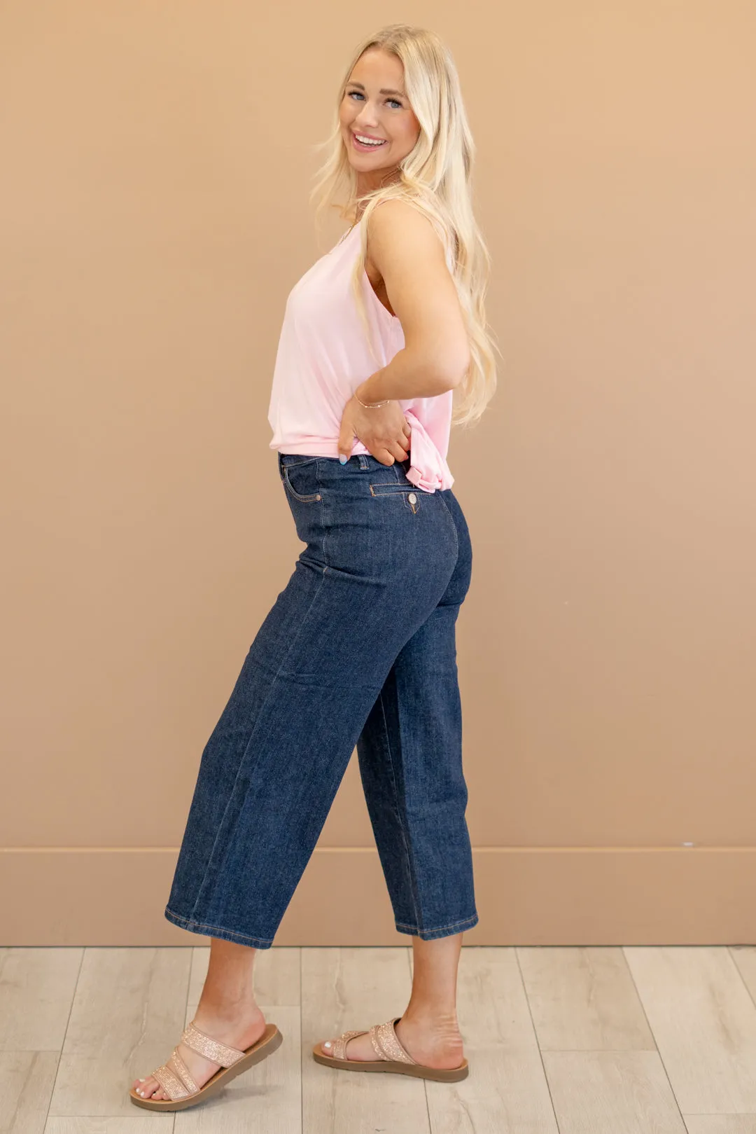 Neon Lights Tummy Control Top Tailored Crop Wide Leg