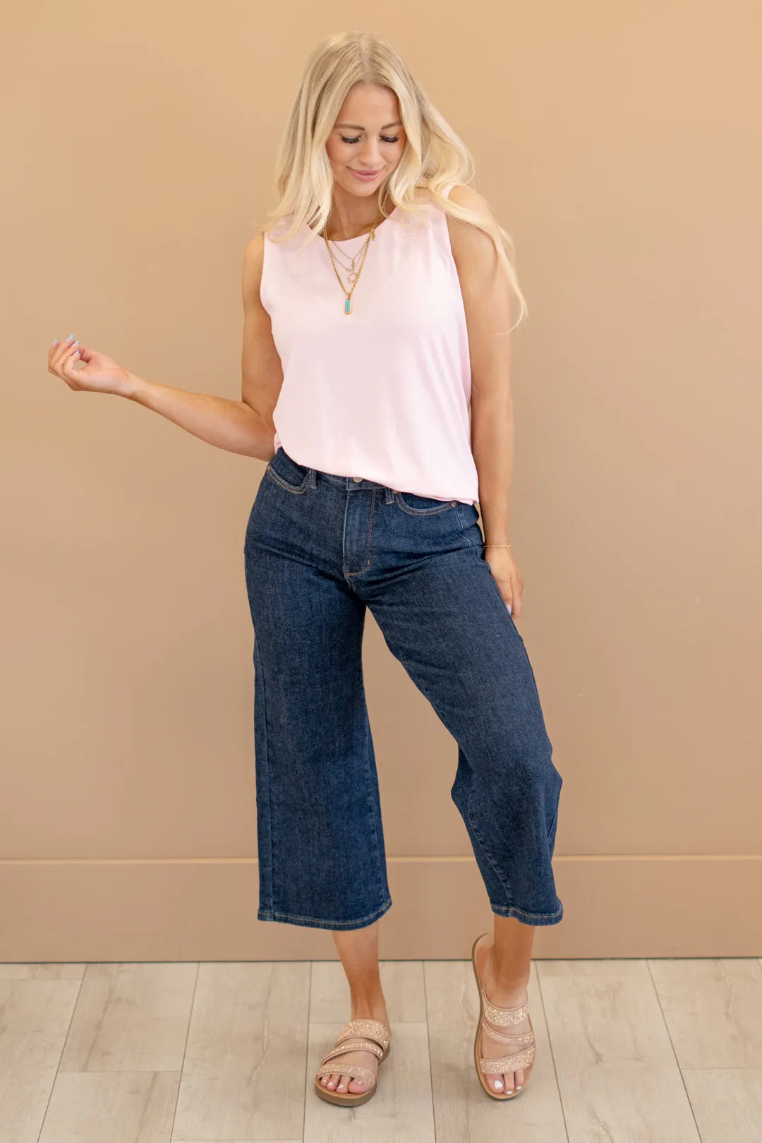 Neon Lights Tummy Control Top Tailored Crop Wide Leg