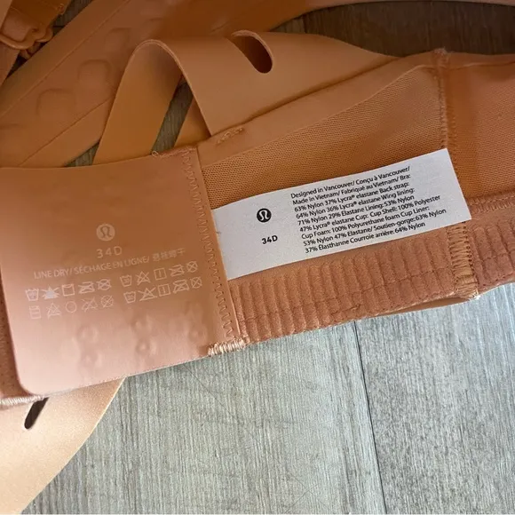 New Lululemon AirSupport Bra Warm Apricot Sports Bra