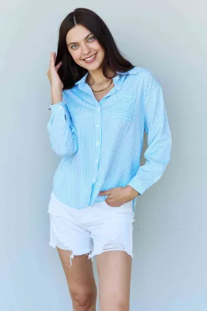 Novah Striped Button Down Shirt Top