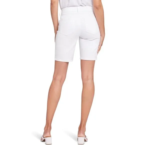 NWT NYDJ Ella Denim Shorts With Side Slits in Optic White Sz. 12P