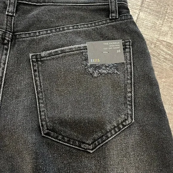 NWT!! Rails - The Fairfax High Rise Cut Off Shorts - Ash Black - Size 26