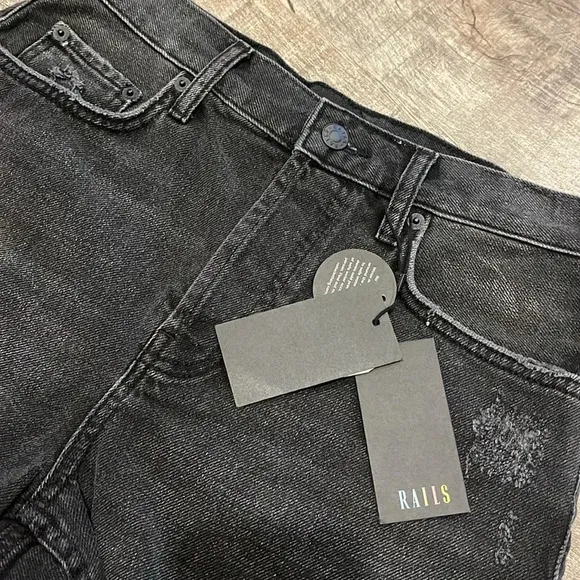 NWT!! Rails - The Fairfax High Rise Cut Off Shorts - Ash Black - Size 26