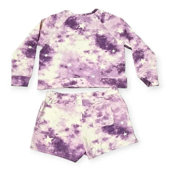 NWT Wildfox Tie Dye Stars Pajama/Loungewear SET: Sweatshirt and Shorts