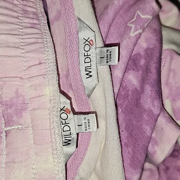 NWT Wildfox Tie Dye Stars Pajama/Loungewear SET: Sweatshirt and Shorts