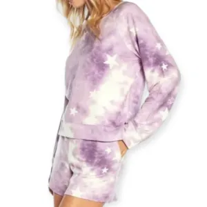 NWT Wildfox Tie Dye Stars Pajama/Loungewear SET: Sweatshirt and Shorts