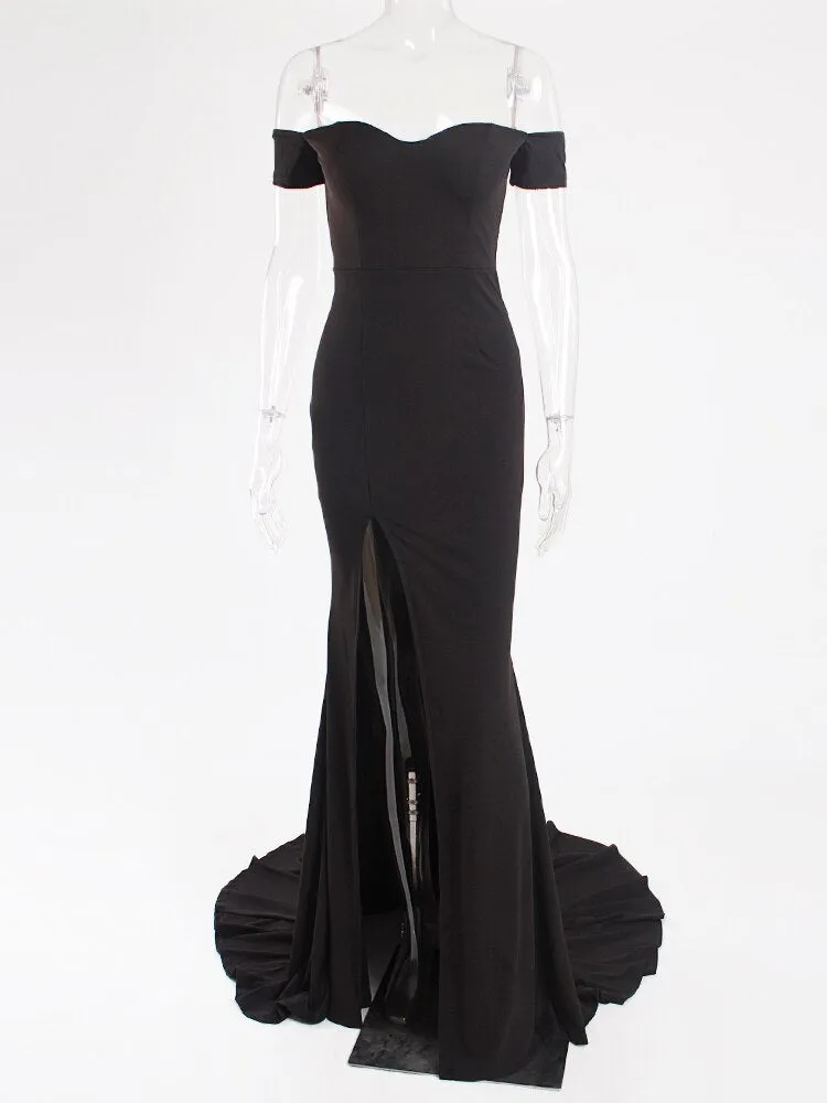 Off Shoulder Hips Slash  Dress Summer