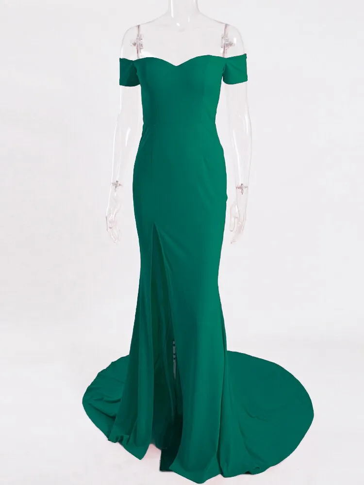Off Shoulder Hips Slash  Dress Summer